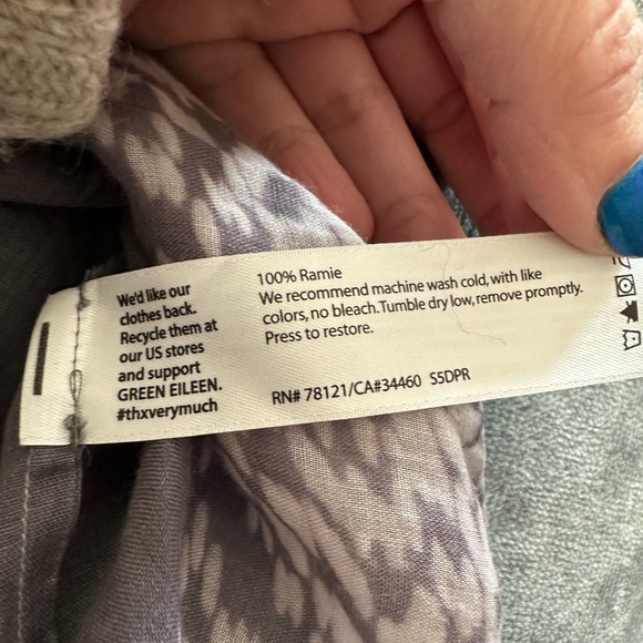 Eileen Fisher Tunic w/ Longer Back, Smokey Purple - Picture 7 of 11